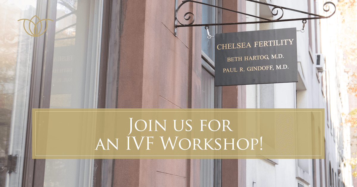 promotional image for an IVF workshop at Chelsea Fertility NYC