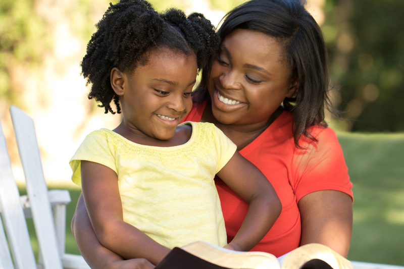 An African American mother and her child